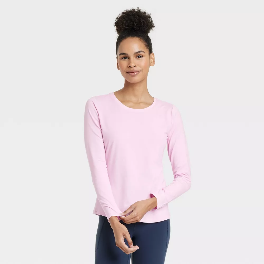 

Женский топ Essential Crewneck с длинными рукавами - All In Motion, цвет Light Pink