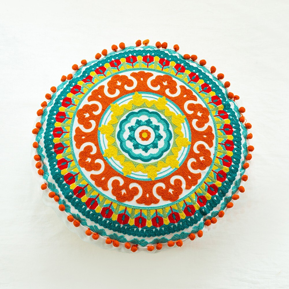 

Марокканский круглый коврик Тaituoti, разноцветный