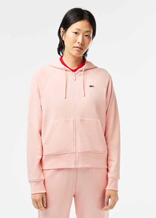 

Розовая женская толстовка обычного кроя с капюшоном Lacoste, Розовый
