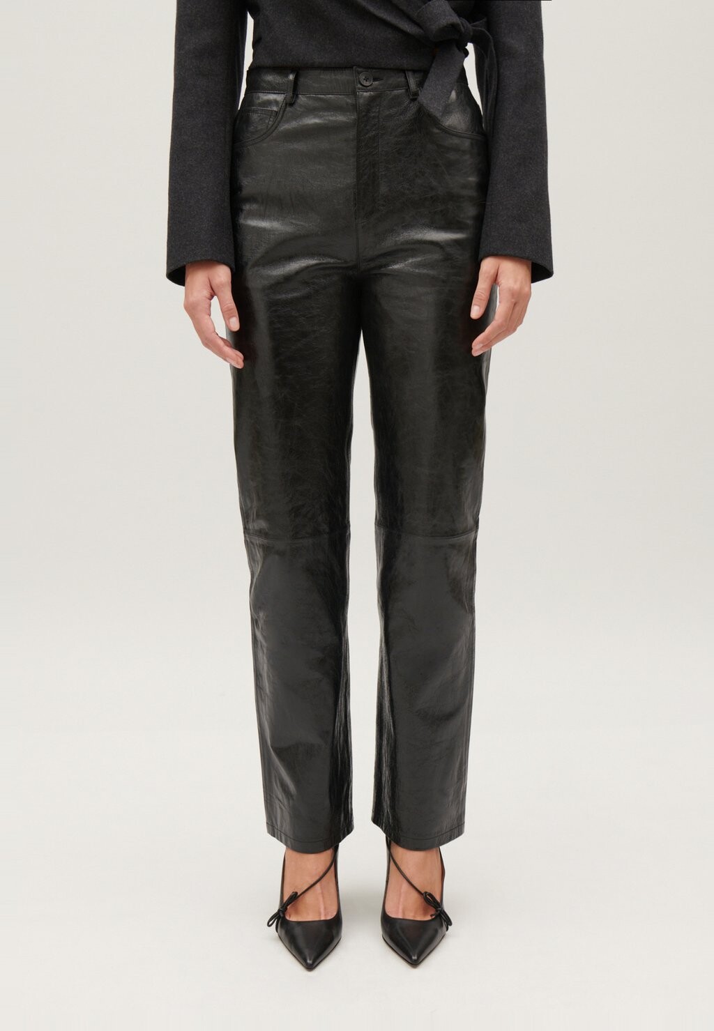 

Кожаные брюки Claudie Pierlot, нуар