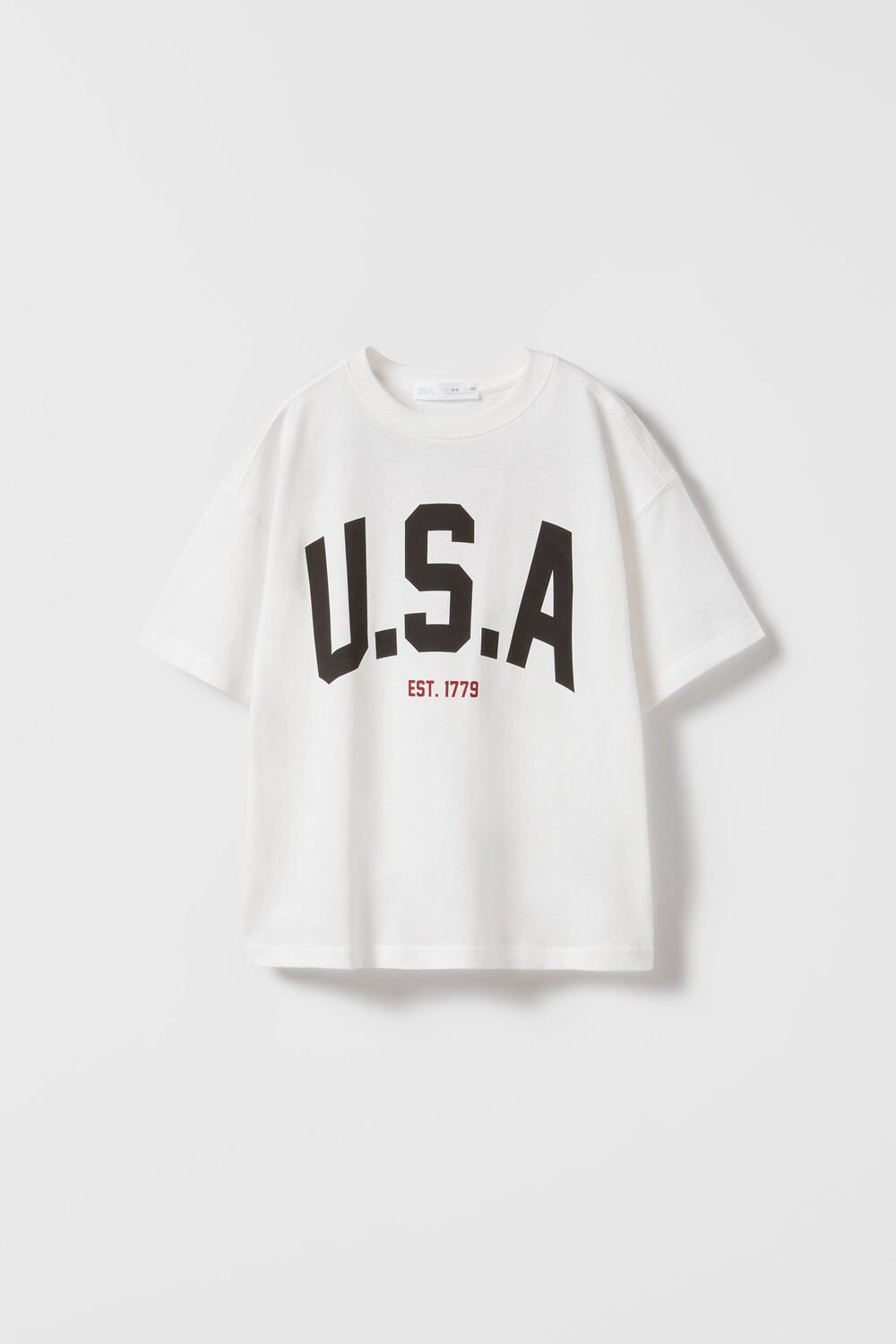 

Футболка с логотипом сша Zara, экрю
