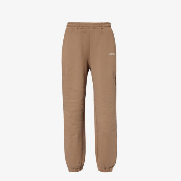 Спортивные брюки essential из хлопкового джерси с логотипом Lounge Underwear, цвет coffee