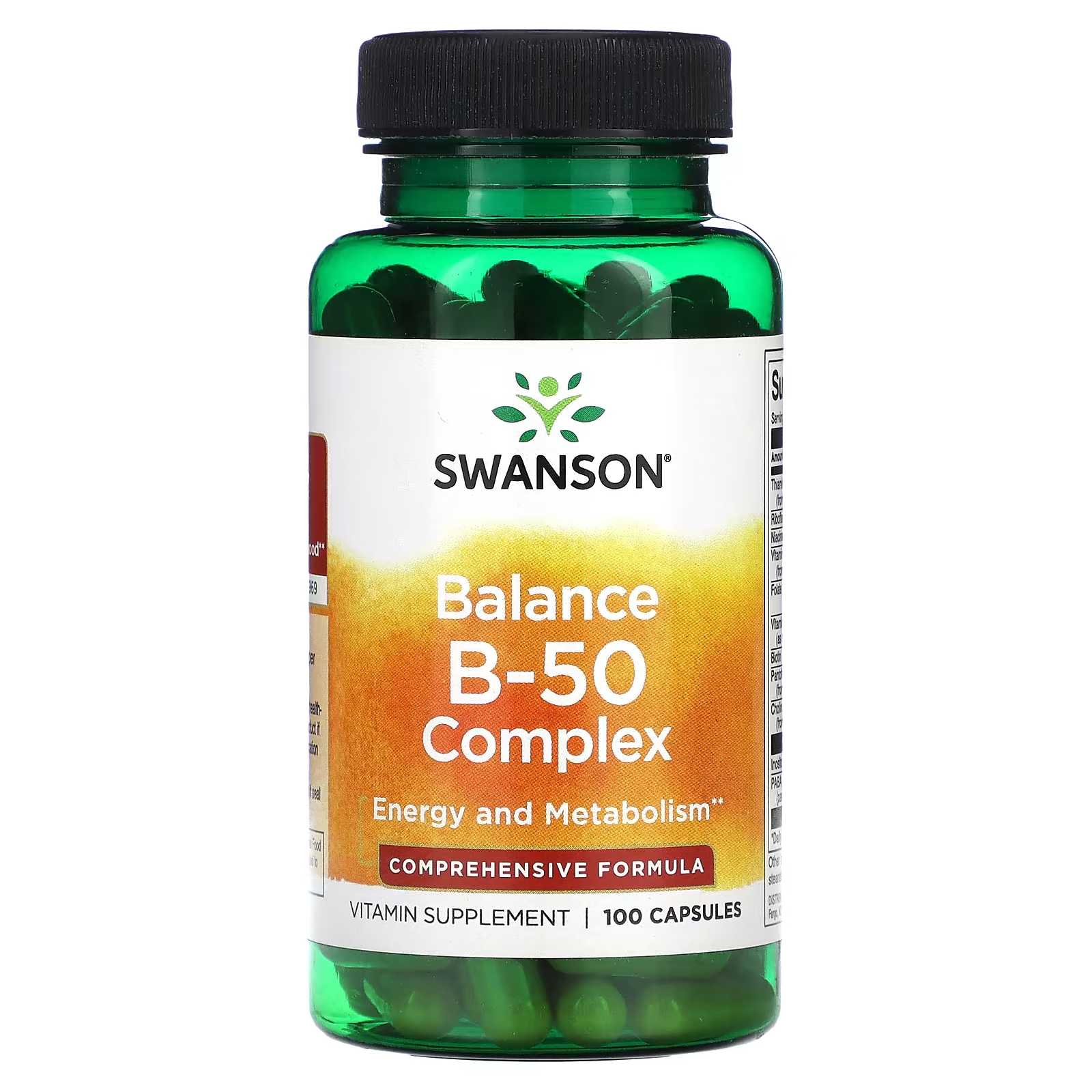 Витамин B-50 Swanson Balance Complex, 100 капсул swanson bilberry eyebright vision complex 100 капсул