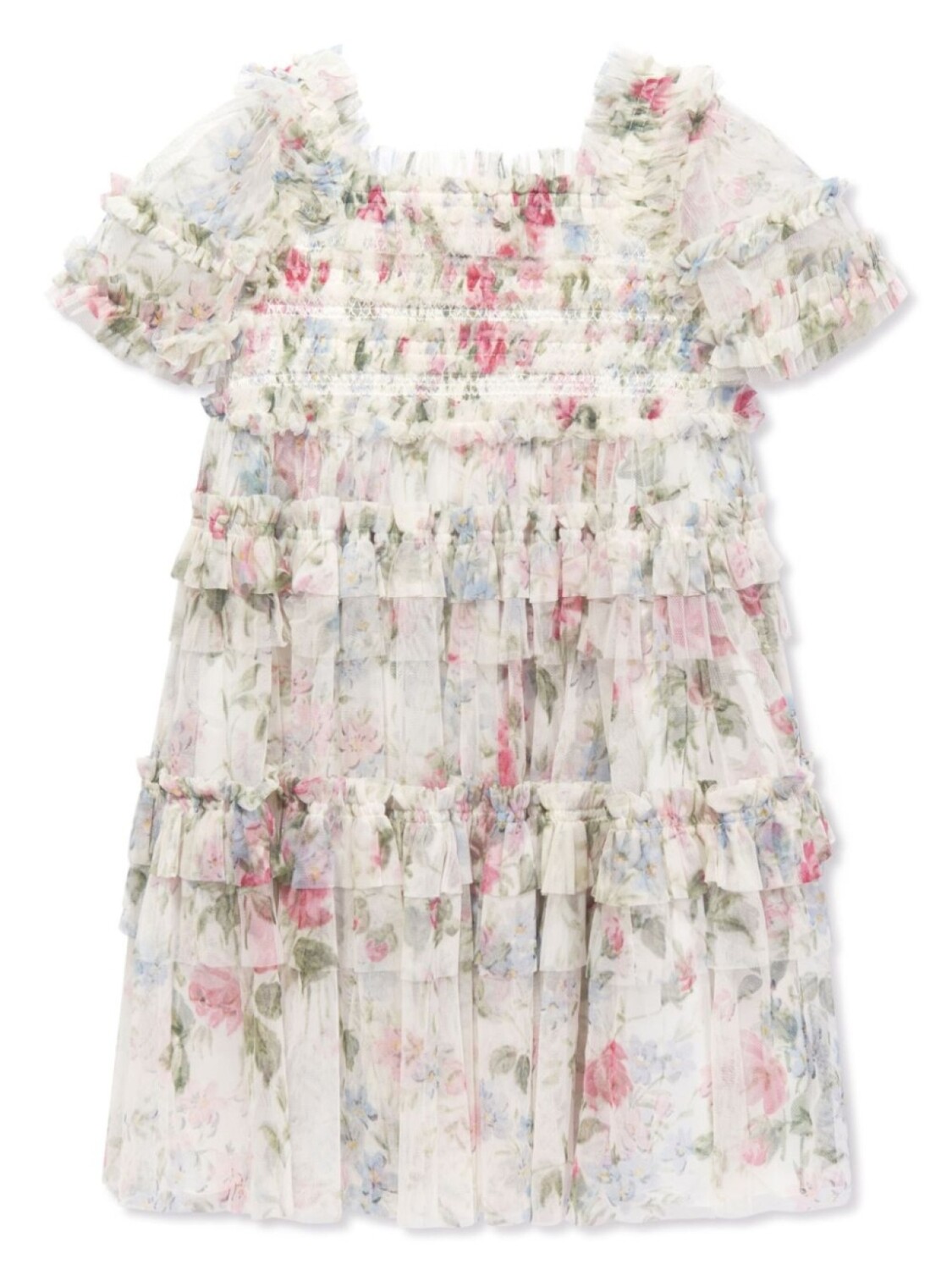 

Needle & Thread платье Floral Wonder с оборками, белый