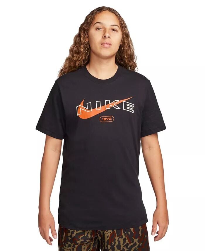 

Мужская спортивная футболка с логотипом Swoosh Nike, черный
