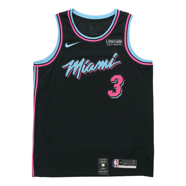 Майка Nike NBA Jersey City Version Miami Heat Wade No. 3 Black, черный nba jersey 15 jokic basketball jerseys white city edit version blue black o neck jersey hot sale