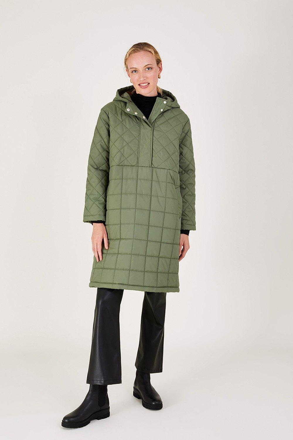 Стеганое пончо-пуловер 'Poppy' Monsoon, зеленый популярное пальто пончо на одной пуговице женское теплое свободное облегающее пончо средней длины пальто накидка пуловер пальто