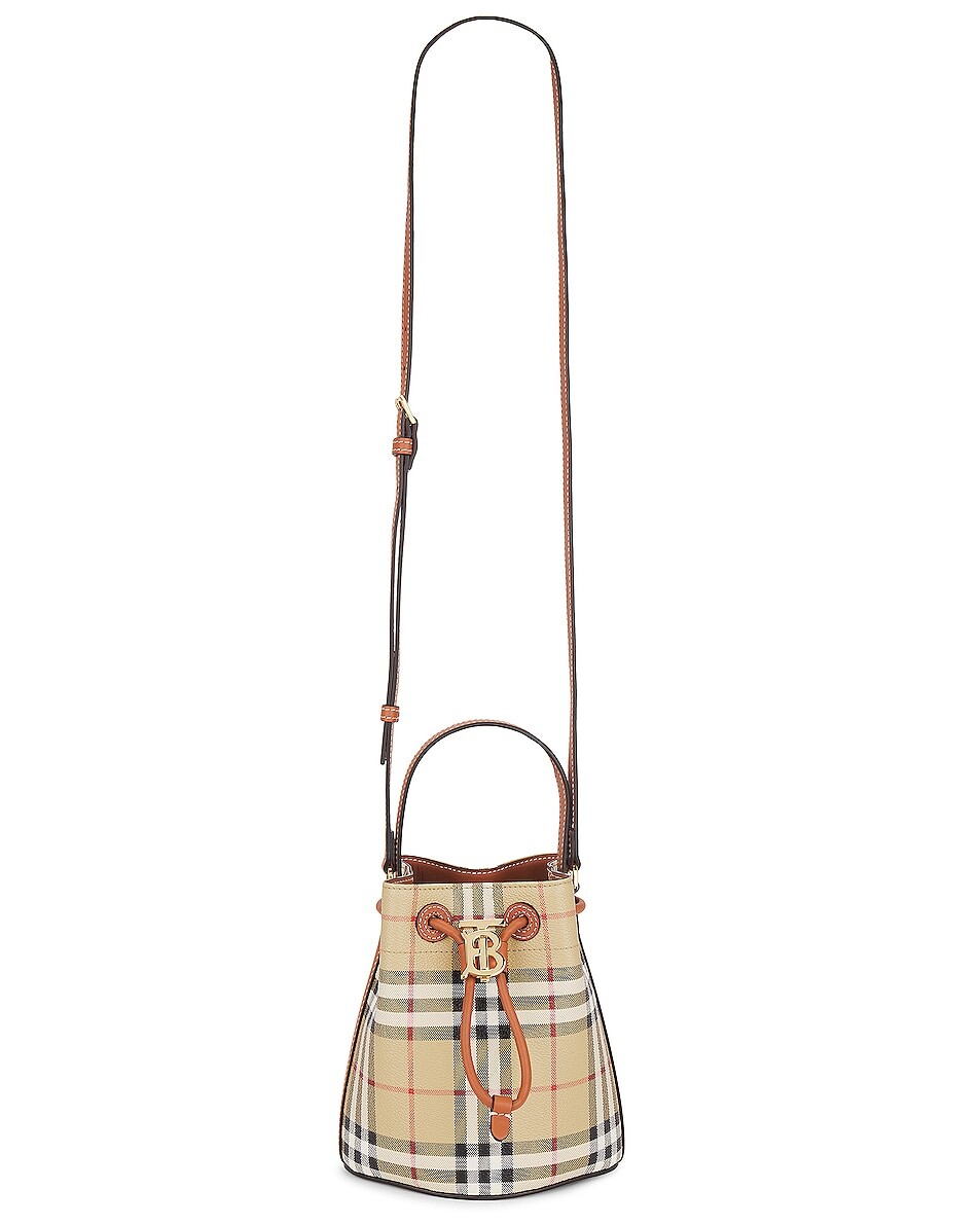 

Сумка Burberry Mini Bucket, цвет Vintage Check & Briar Brown