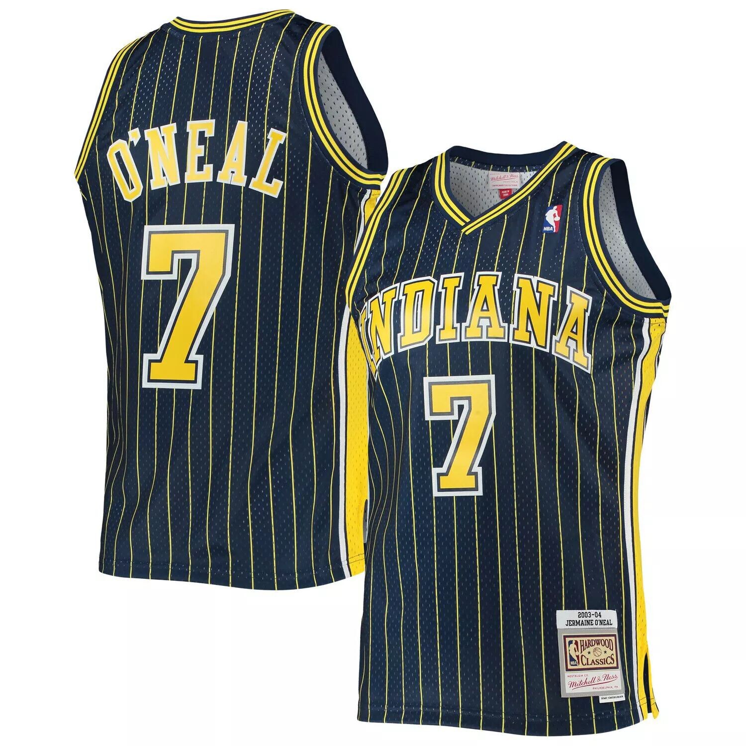 

Мужская майка Mitchell & Ness Jermaine O'Neal Navy Indiana Pacers 2003-04 Hardwood Classics Swingman