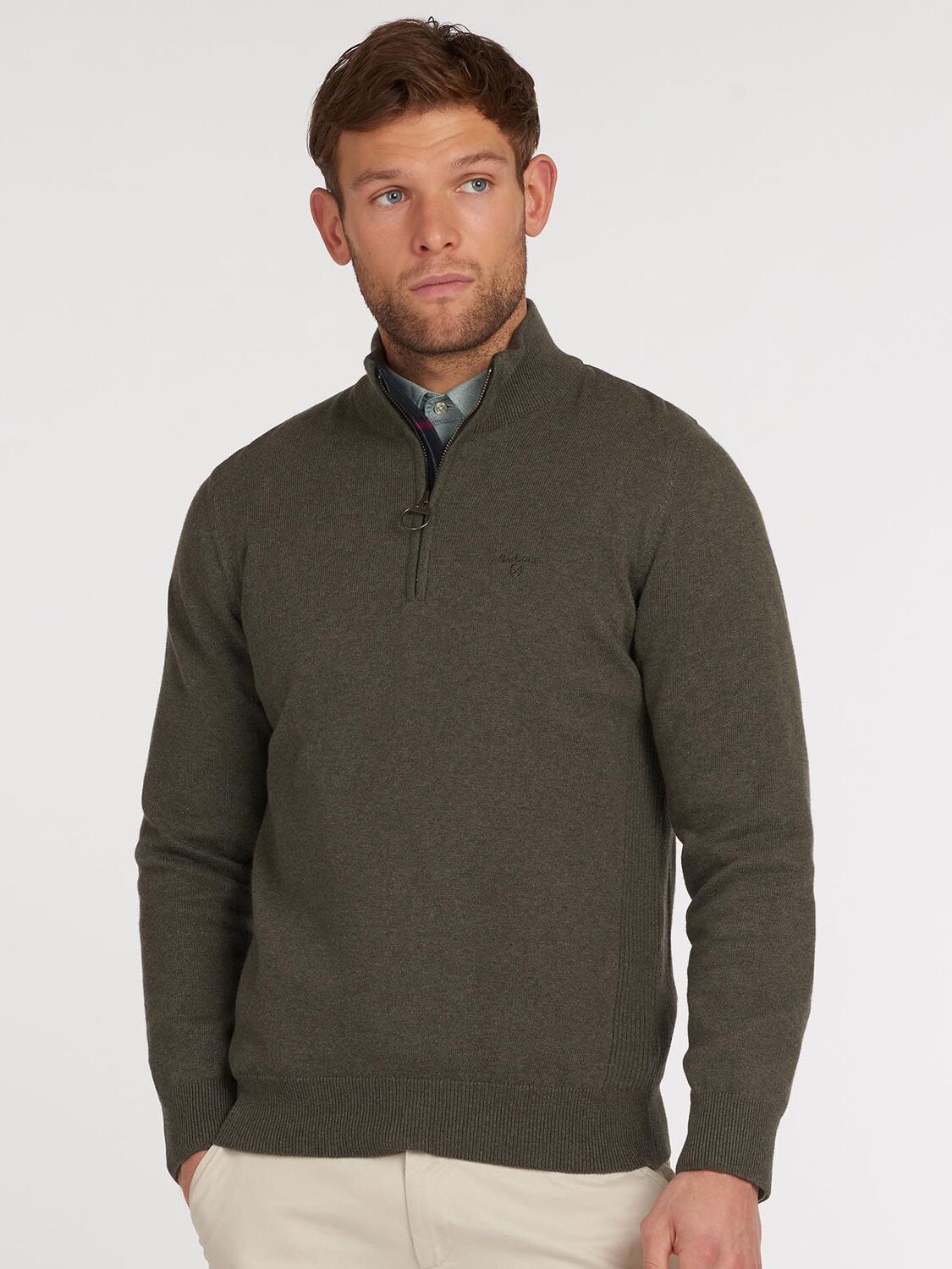 

Джемпер Barbour с полумолнией, оливковый