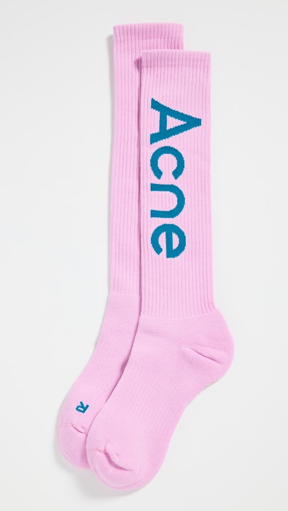 

Носки Acne Studios Logo, розовый