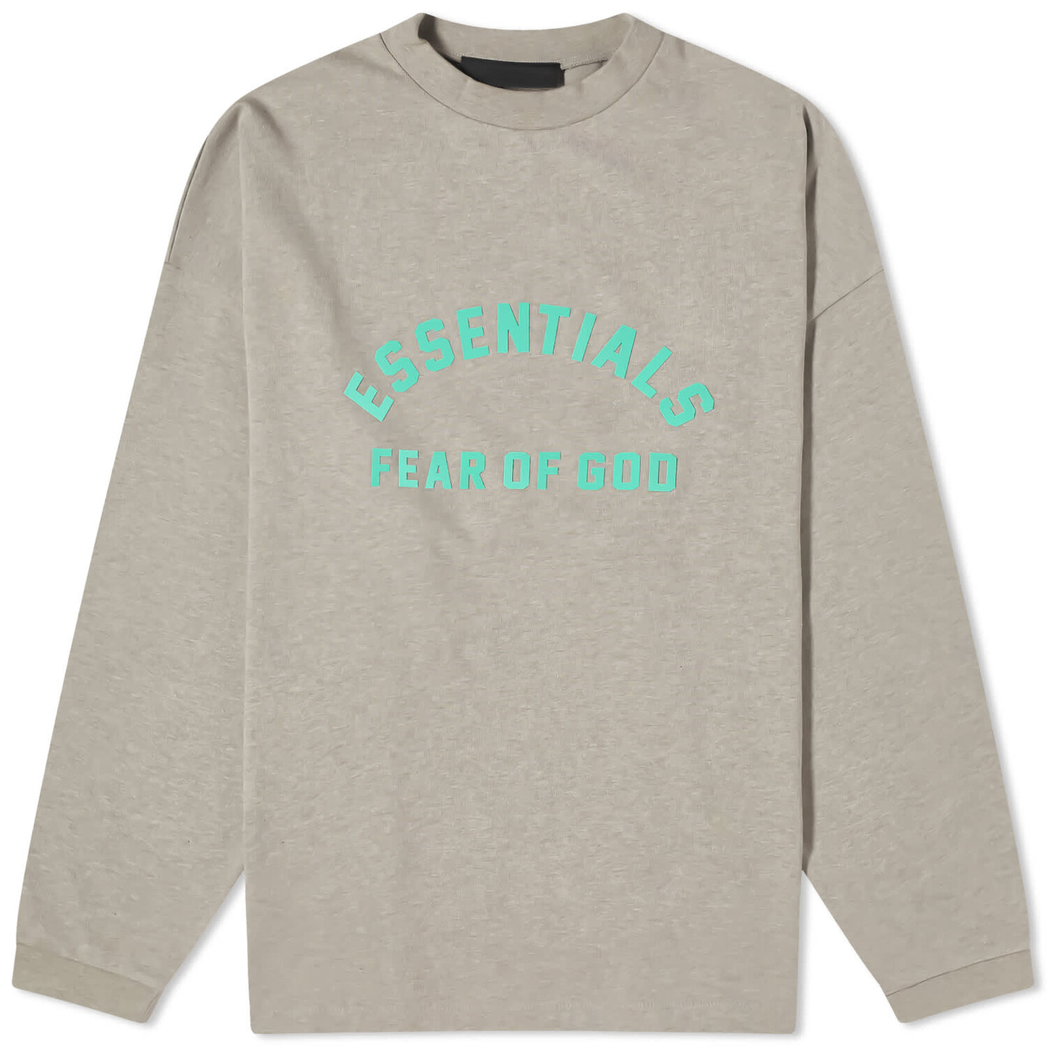 

Футболка Fear Of God Essentials Spring Long Sleeve Printed, цвет Dark Heather Oatmeal