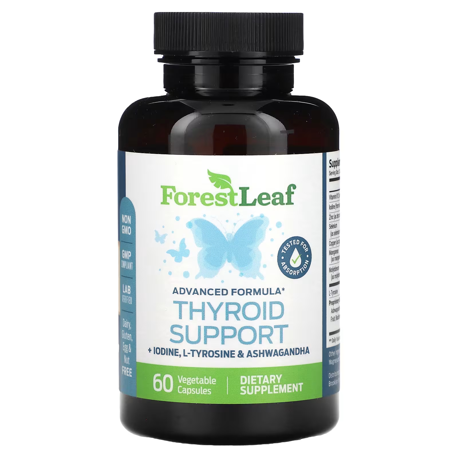 Поддержка щитовидной железы Forest Leaf, 60 растительных капсул лечебные диеты при болезнях щитовидной железы