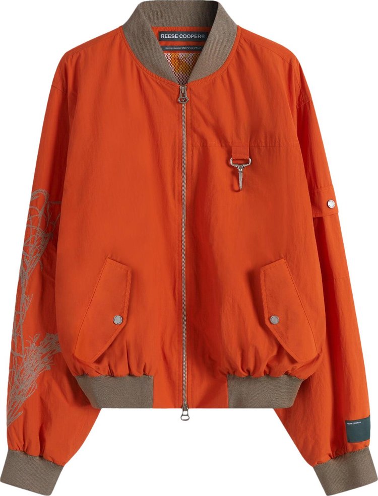 Куртка Reese Cooper Desert Marigold Embroidered Nylon Bomber 'Orange', оранжевый цена и фото