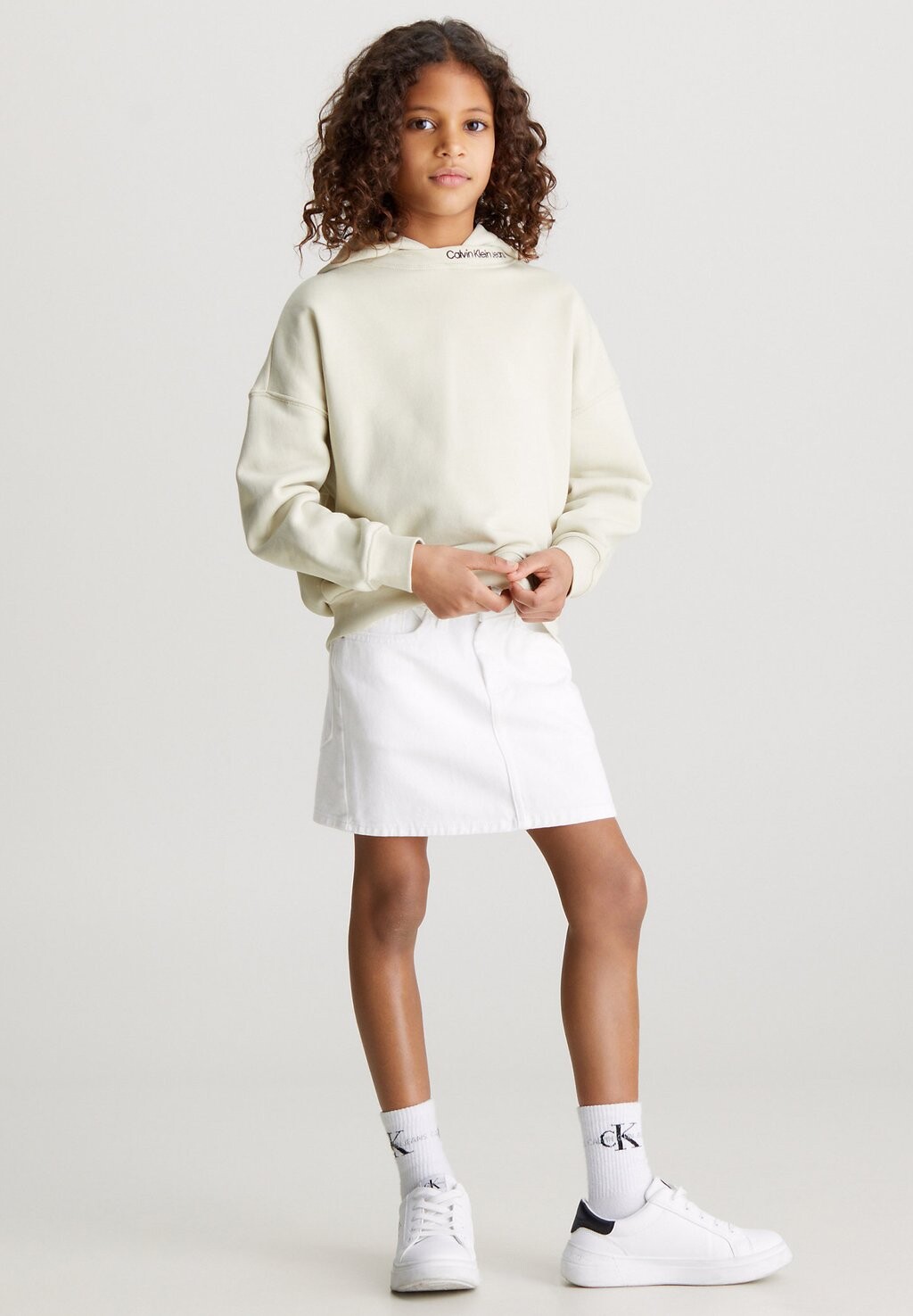 

Юбка А-силуэта BUTTON Calvin Klein Jeans, цвет white denim