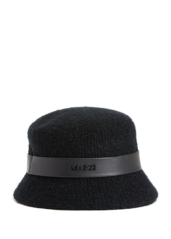 Черная женская шляпа с логотипом Marzi
