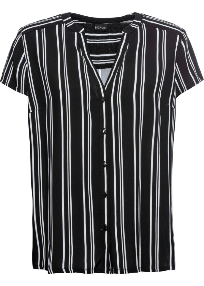 Блузка с короткими рукавами Bodyflirt, белый блузка с рисунком v образным вырезом и короткими рукавами xs бежевый