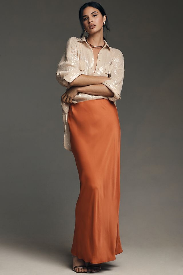 

Юбка-макси Tilda Anthropologie комбинация, paprika