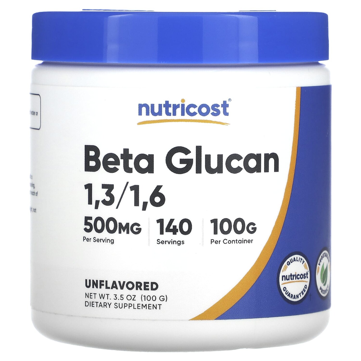 

Бета-глюкан 1,3/1,6, без вкусовых добавок, 500 мг, 100 г (3,5 унции), Nutricost