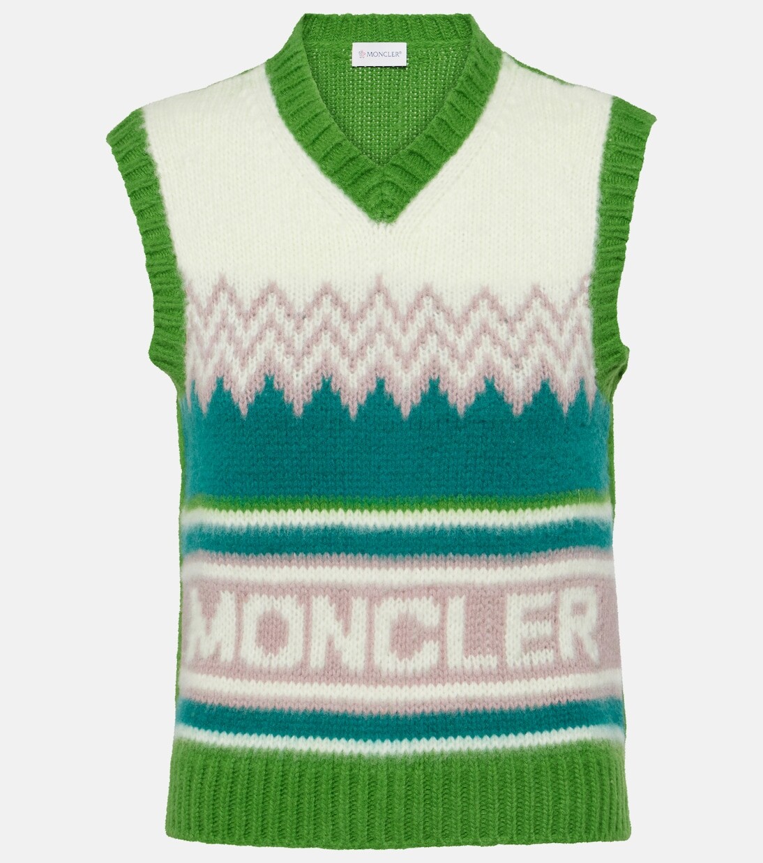 

Жилет из шерстяного свитера Moncler, синий