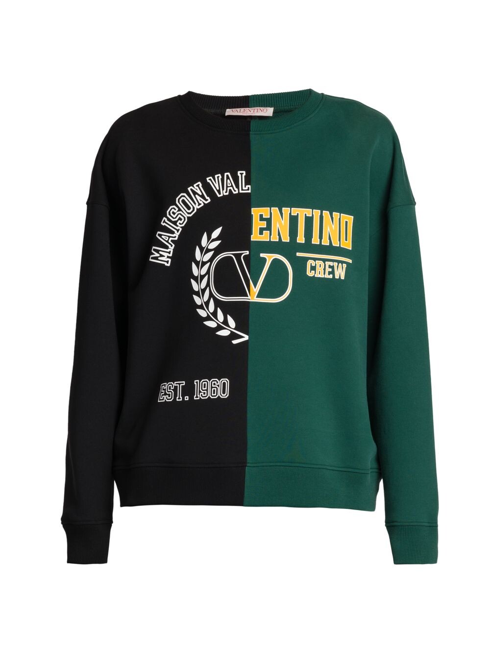

Толстовка с цветными блоками и принтом логотипа Valentino, неро, Зеленый