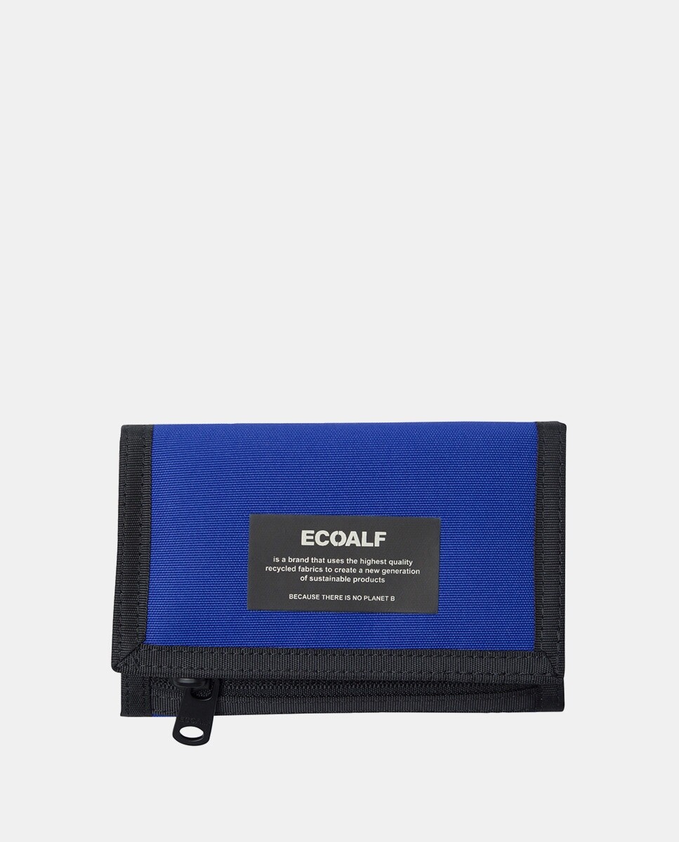 

Кошелек на липучке синего цвета из переработанных материалов Ecoalf, синий