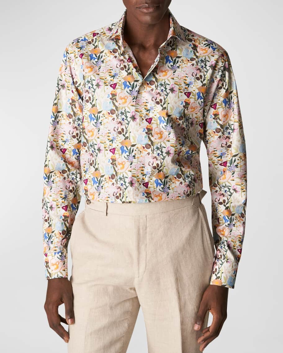 

Мужская рубашка Slim Fit с цветочным меланжем Eton