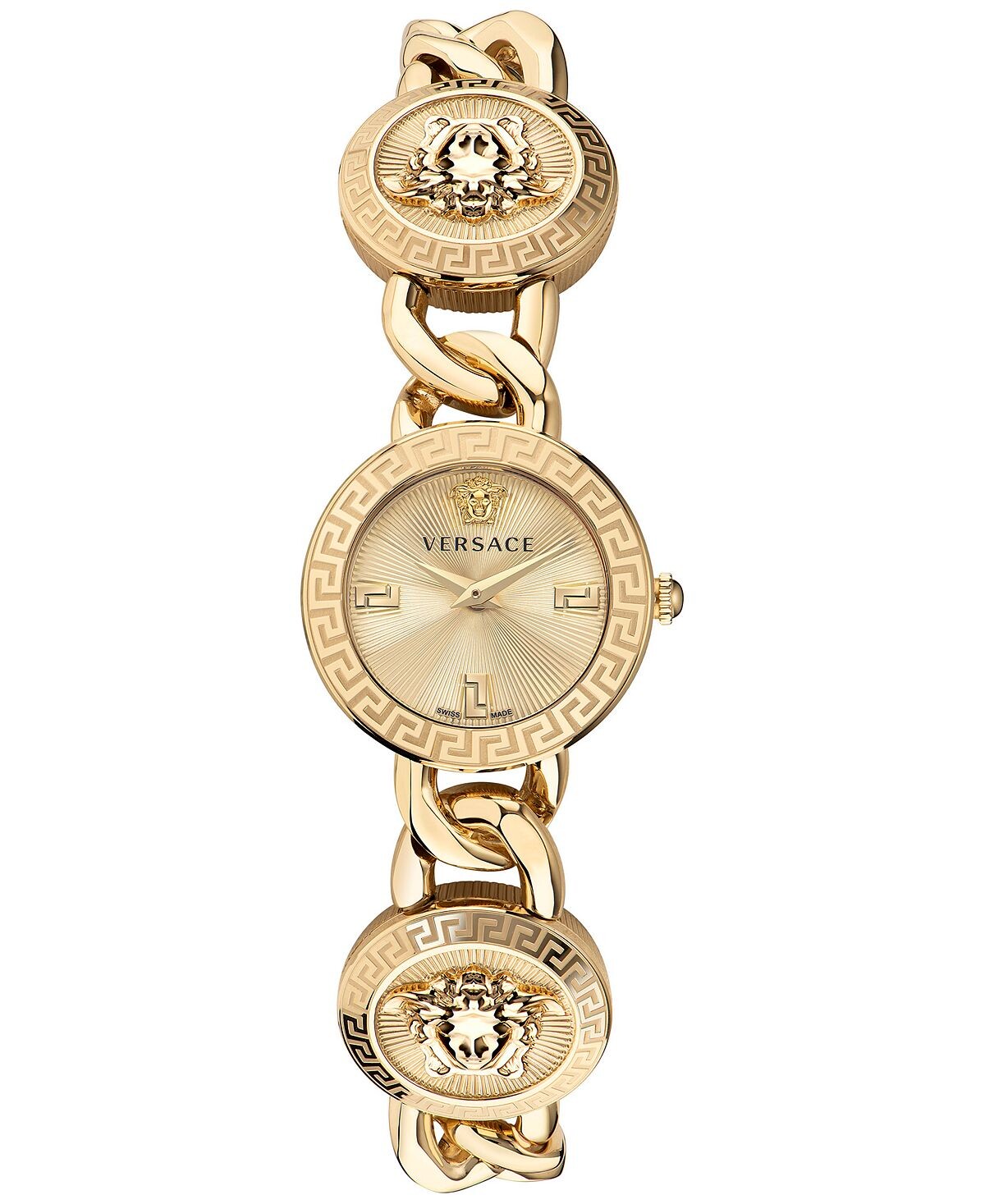 

Женские часы Icon с позолоченным браслетом и ионным покрытием, 26 мм Versace