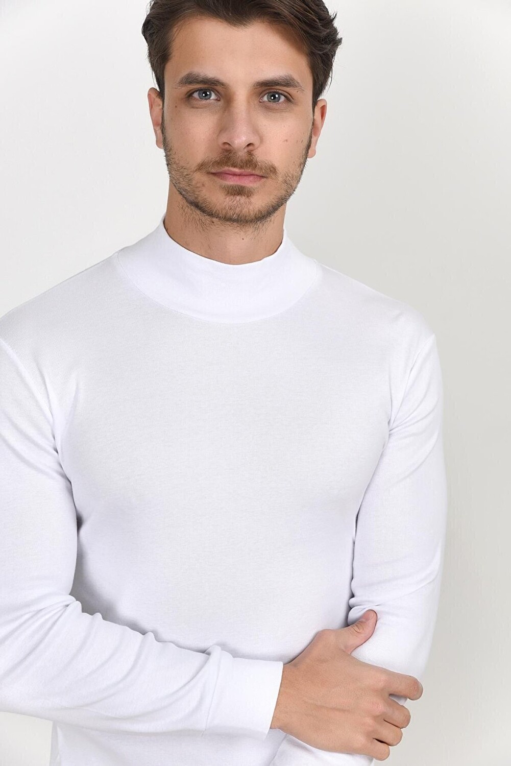 

Тонкая мужская толстовка с длинным рукавом Half Fisherman SPR 2019K20 Süperlife, белый