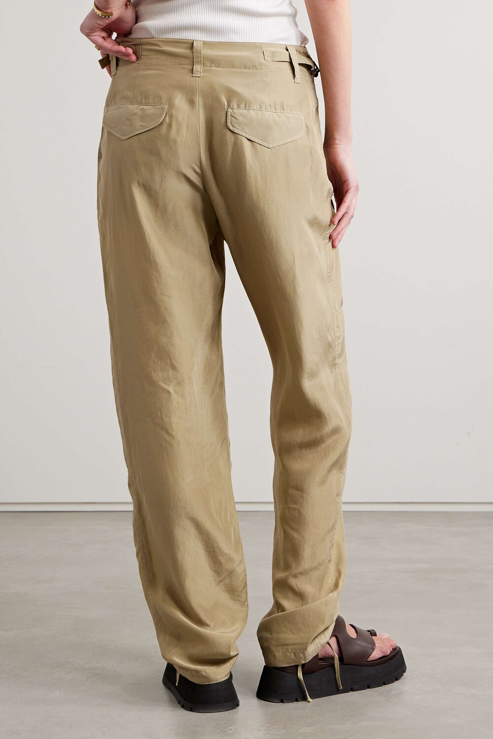 

RAG & BONE прямые шелковые брюки Shawn, песочный, Бежевый