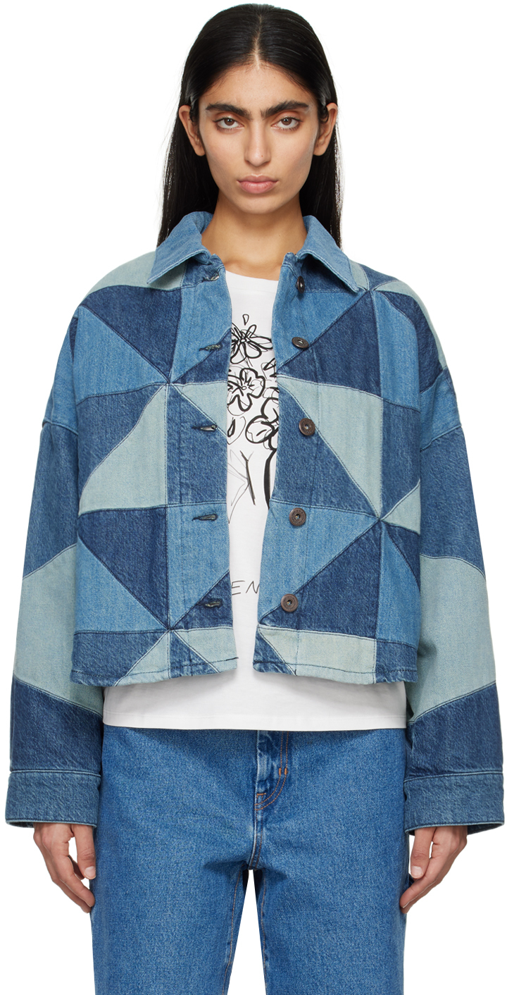Синяя джинсовая куртка с азуленом Weekend Max Mara цена и фото