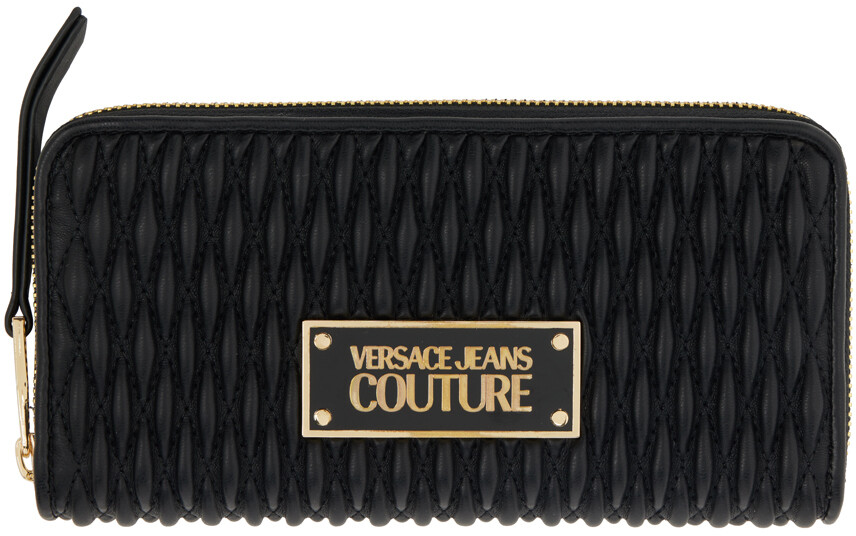 

Черный хрустящий кошелек Versace Jeans Couture