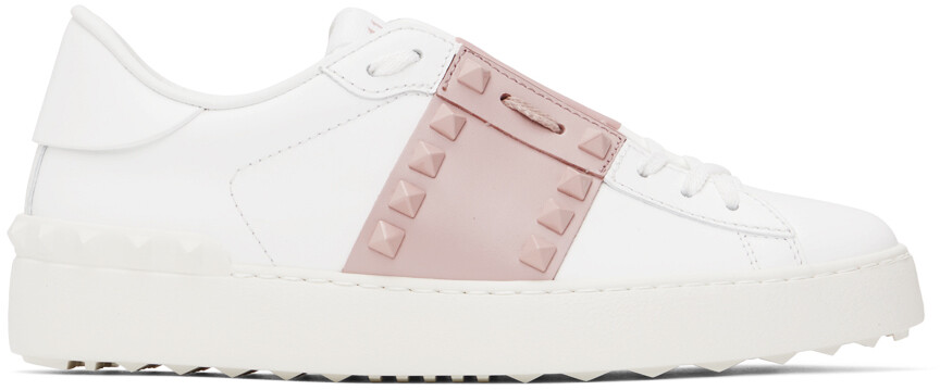 

Бело-розовые кроссовки Valentino Garavani Rockstud Untitled, Розовый