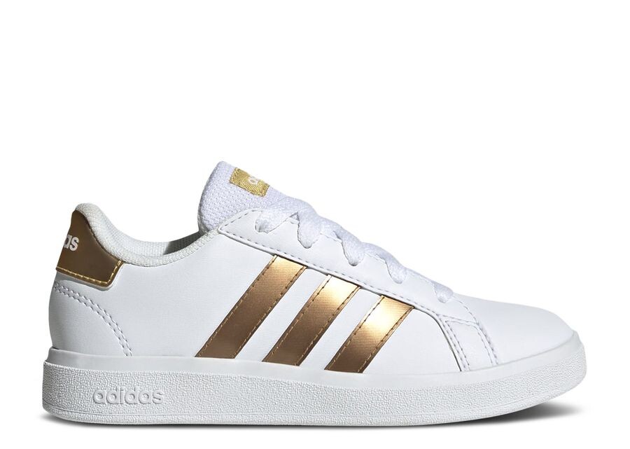 

Кроссовки adidas Grand Court J, цвет White Matte Gold