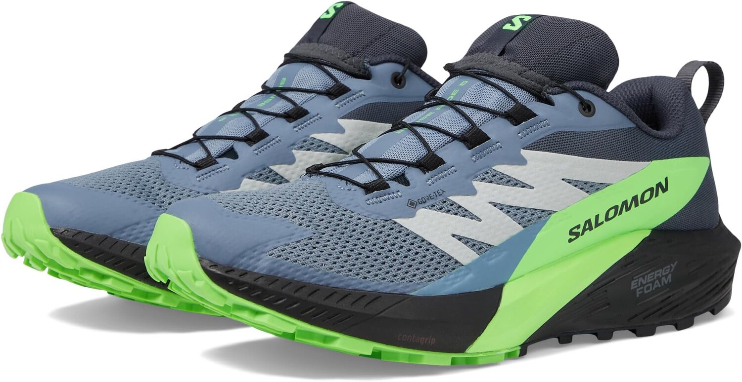 

Кроссовки Sense Ride 5 GORE-TEX Salomon, цвет Flint Stone/Black/Green Gecko