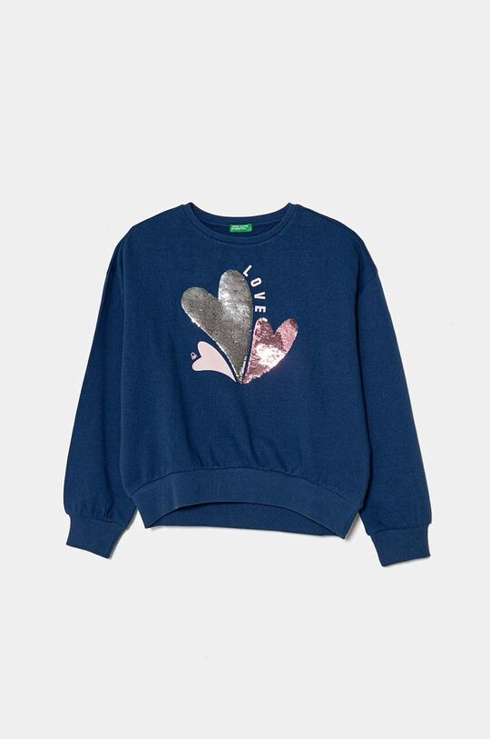 

Детская хлопковая толстовка United Colors of Benetton, темно-синий