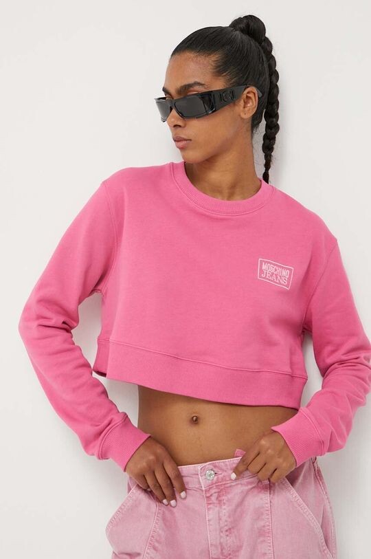 

Хлопковая толстовка Moschino Jeans, розовый