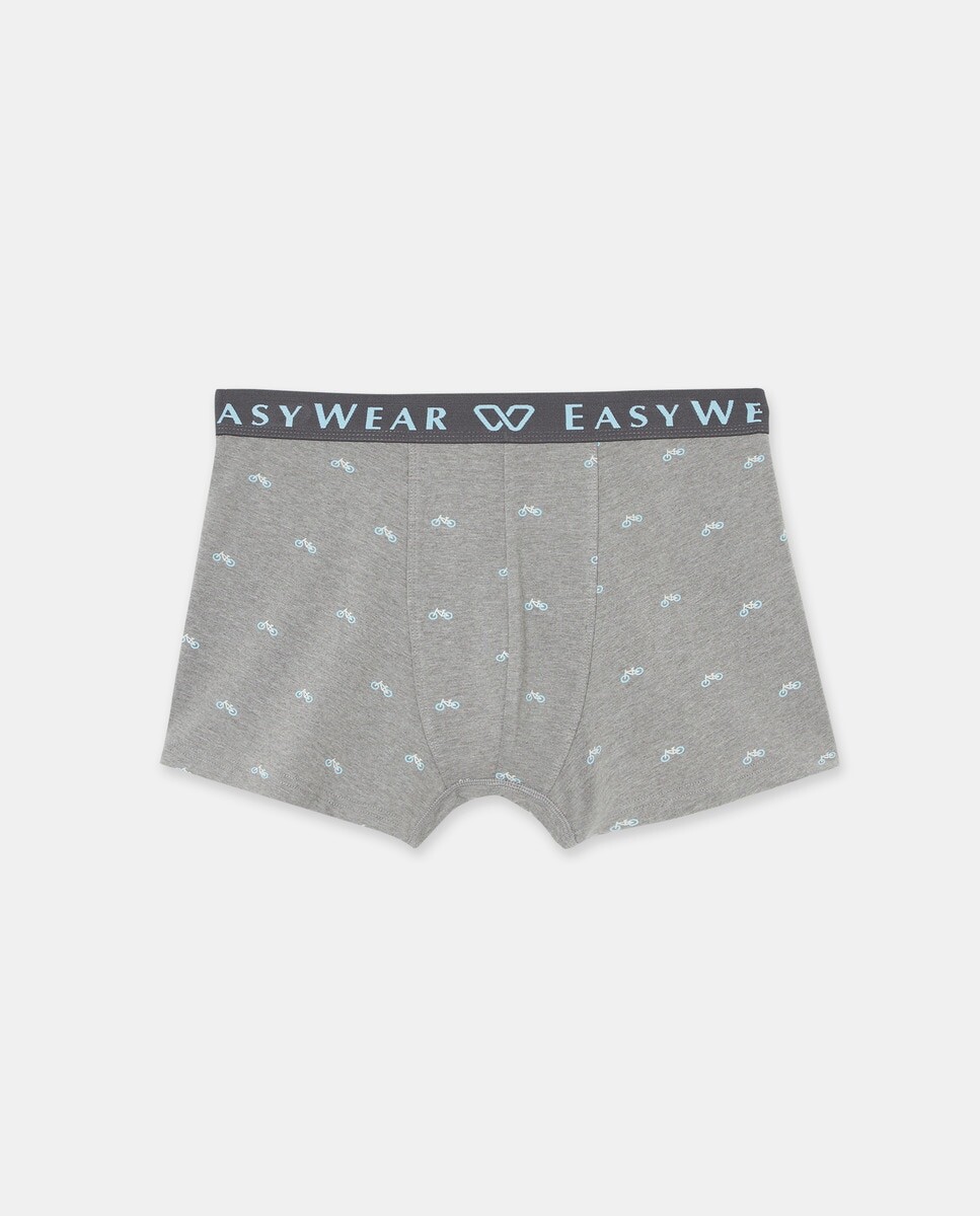 

Эластичные мужские боксеры с велосипедным принтом Easy Wear, серый
