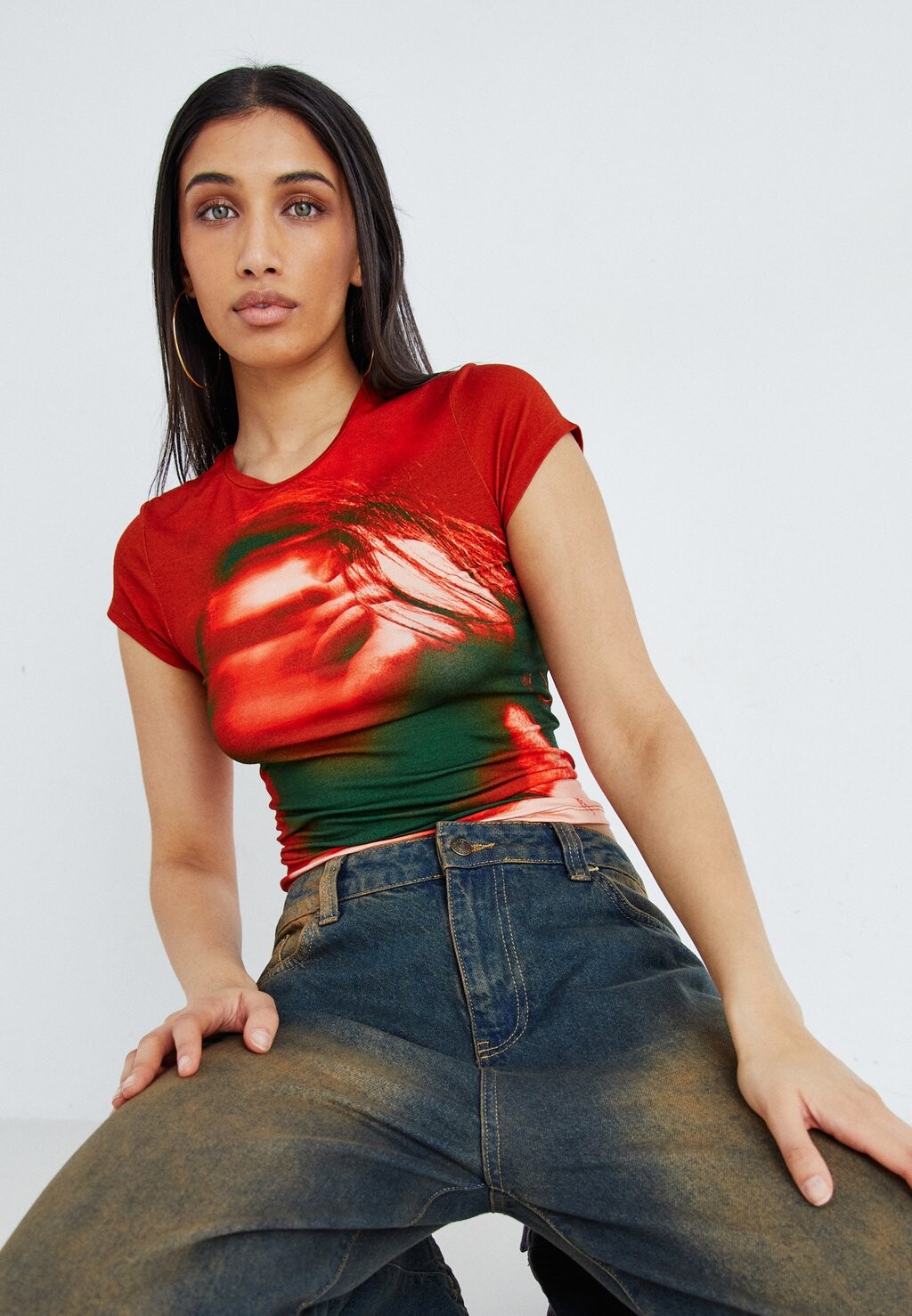 

Футболка с принтом SHORT SLEEVE BABY TEE Jaded London, красный