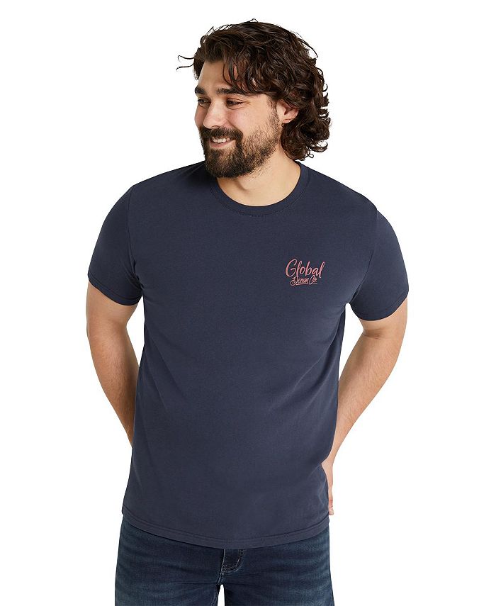 Мужская джинсовая футболка с круглым вырезом Global, большая и Высокий Johnny Bigg, синий