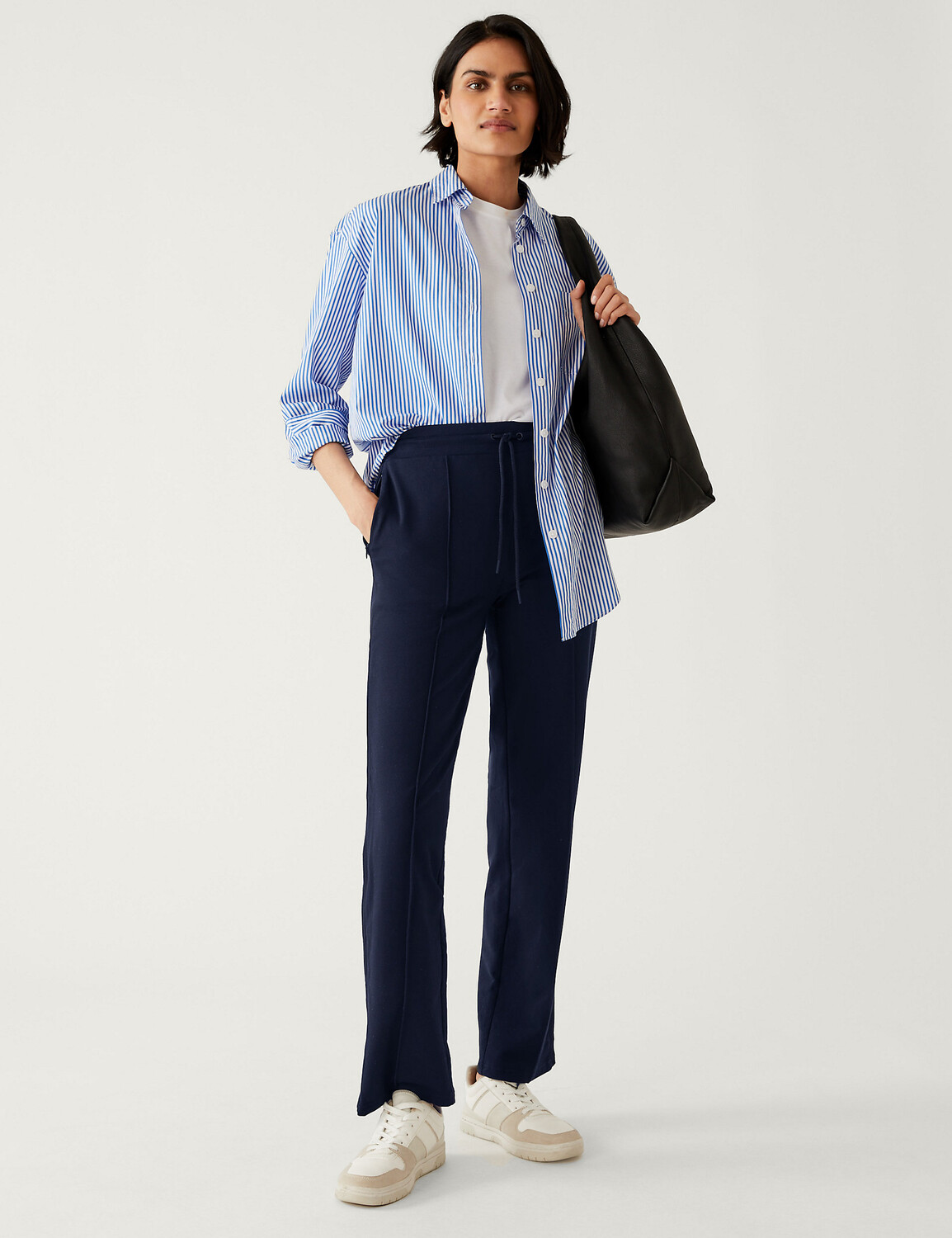 

Джоггеры прямого кроя из джерси Marks & Spencer, темно-синий