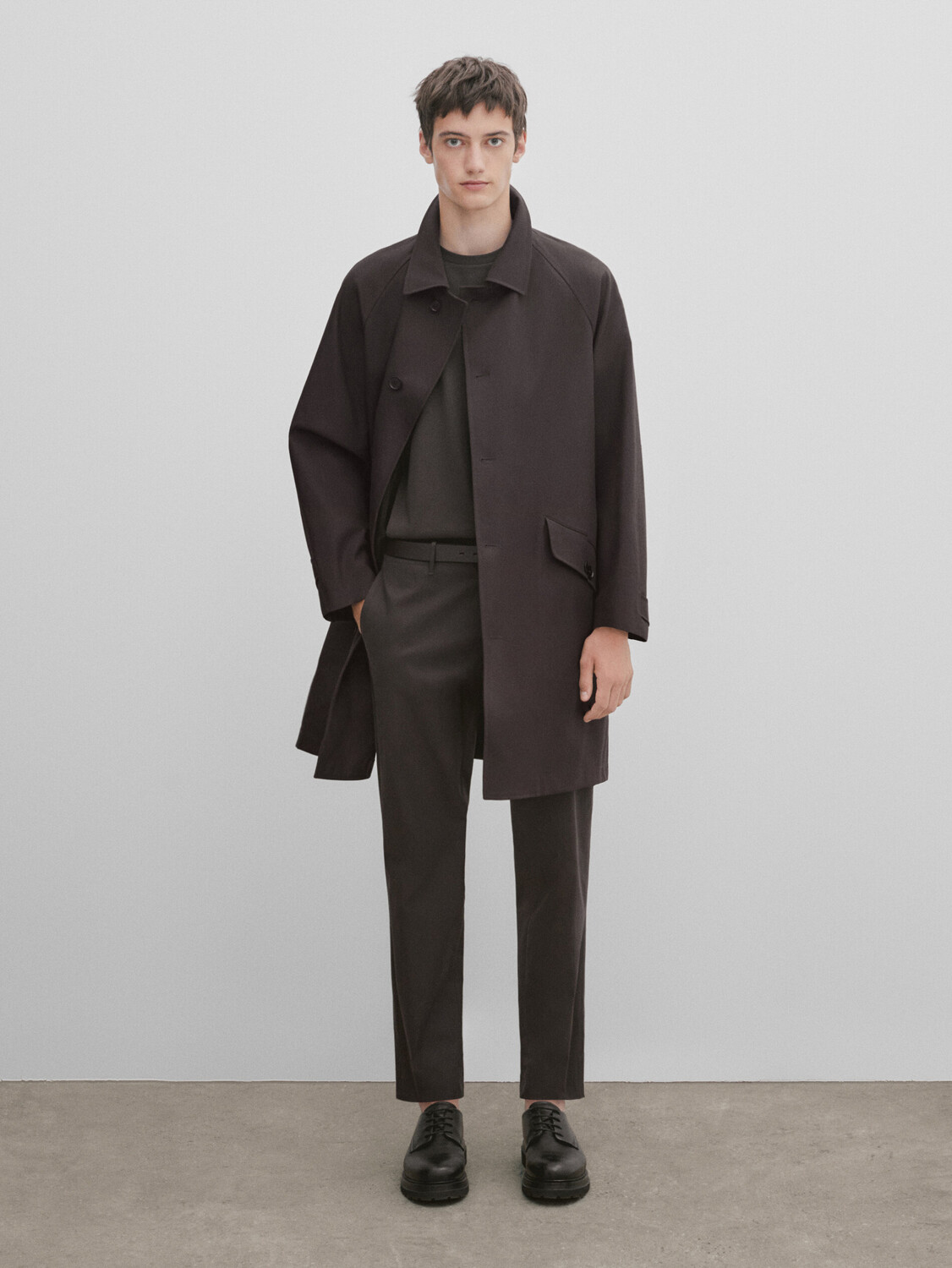 

Прямые хлопковые чиносы Massimo Dutti, шоколадный, Коричневый