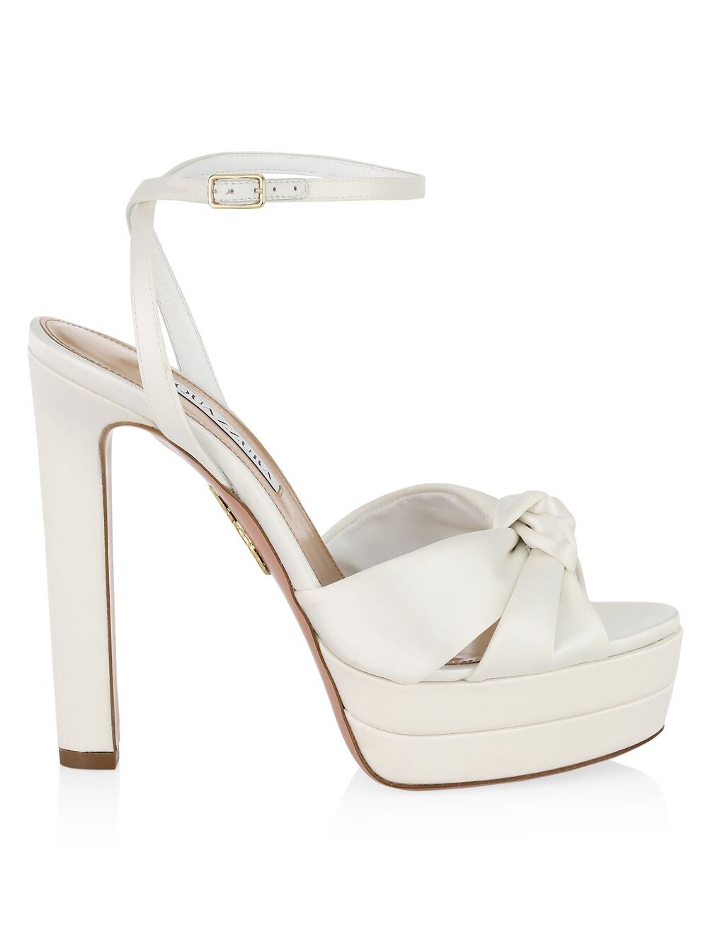 

Атласные сандалии на платформе Cupid Aquazzura, белый