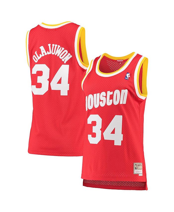 

Женская майка Hakeem Olajuwon Red Houston Rockets 1993-94 Hardwood Classics Swingman Mitchell & Ness, красный