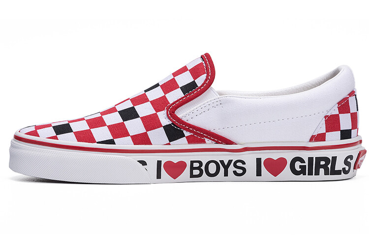 

Слипоны Vans для скейтбординга унисекс Белый/Красный/Черный