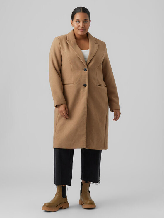 

Шерстяное пальто обычного кроя Vero Moda Curve, коричневый