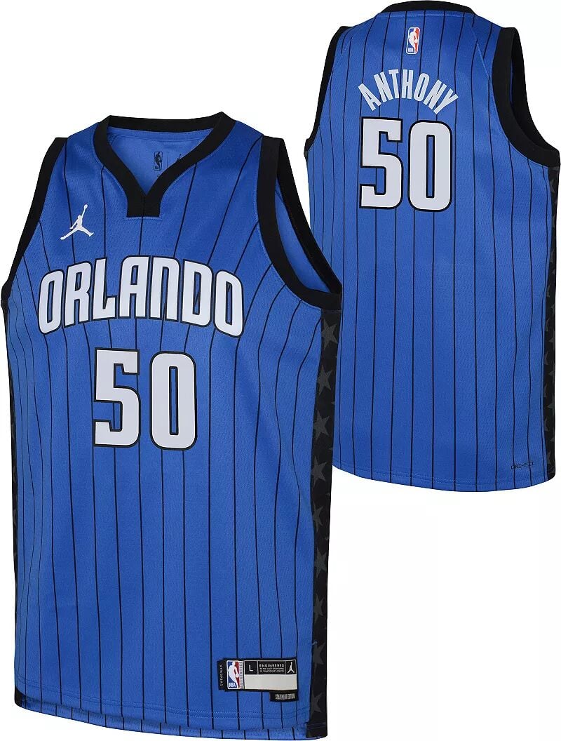 

Jordan Синяя майка Nike Youth Orlando Magic Cole Anthony #50 Dri-FIT Swingman