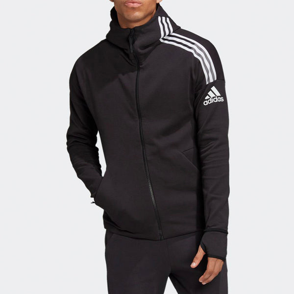 adidas ZNE 3 Stripes Hooded Jacket Men Black CDEK.Shopping