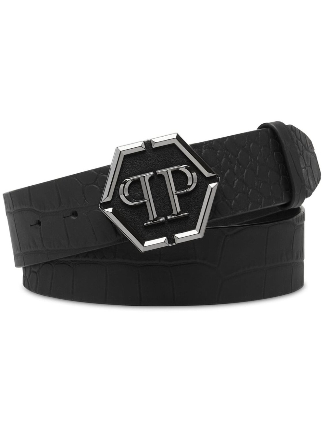 

Philipp Plein ремень с пряжкой-логотипом, черный