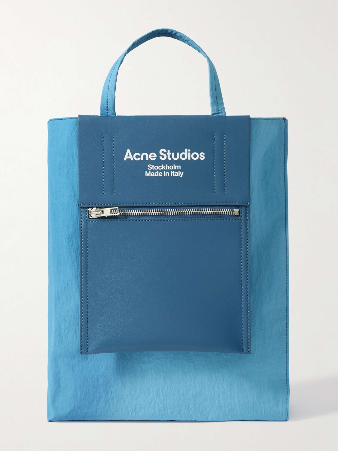 

Кожаная большая сумка с ракушками и принтом ACNE STUDIOS, синий